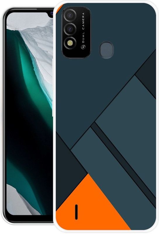 RJ14 (Online) Back Cover for Itel Vision 2s  (Blue, Orange, Grip Case, Silicon)