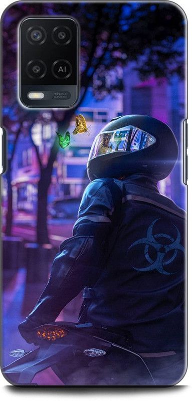 INDICRAFT Back Cover for OPPO A54, CPH2239 BIKE, SUPERBIKE, BIKE RACER  (Multicolor, Dual Protection, Pack of: 1)