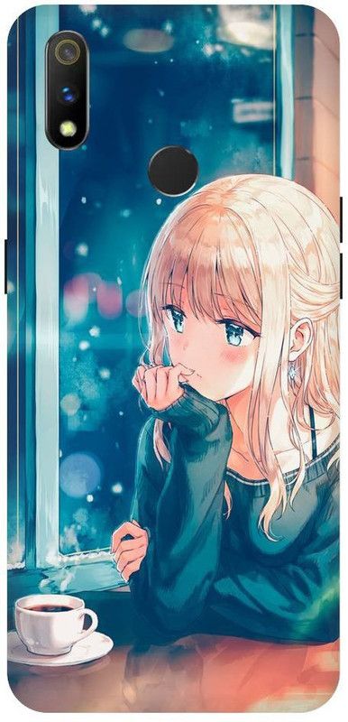 URCHIN Back Cover for Realme 3 Anime, Cartoon, Anime girl, sad, love, alone  (Multicolor, Shock Proof, Pack of: 1)