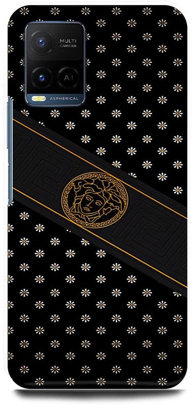 play fast Back Cover for Vivo Y33T, V2146 VERSACE, MEDUSA, PATTERN, LOGO, SIGN  (Black, Hard Case, Pack of: 1)