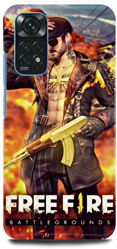 play fast Back Cover for Redmi Note 11 FREE, FIRE, GAME, GUN, SOLDIER  (Orange, Hard Case, Pack of: 1)