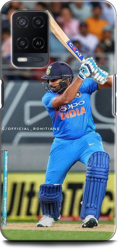 INDICRAFT Back Cover for OPPO A54, CPH2239 ROHIT SHARMA, INDIA, CRICKETER, SPORTS  (Multicolor, Dual Protection)