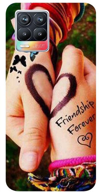 Golden Mask Back Cover for Sky Hawk Back Cover For Realme 8 Friendship forever  (Multicolor, Waterproof, Silicon, Pack of: 1)