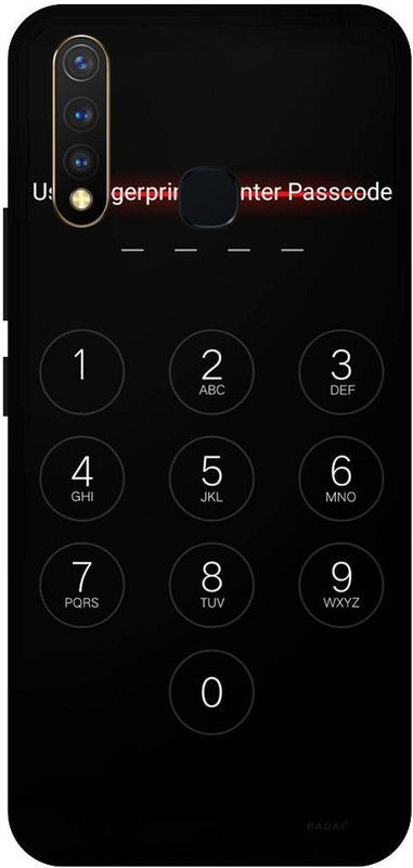 SSMORYA Back Cover for Vivo Y19 Black Passcode Printed Back Cover  (Multicolor, Waterproof, Pack of: 1)