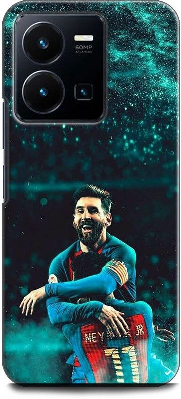 WallCraft Back Cover for Vivo Y35, V2205 LIONE MESSI, FOOTBALL, MESSI 10, BARCELONA, SPORTS  (Multicolor, Dual Protection, Pack of: 1)