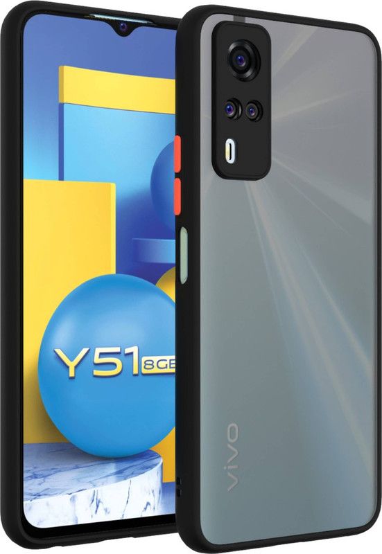AOnes Back Cover for Vivo Y51A  (Black, Cases with Holder, Pack of: 1)