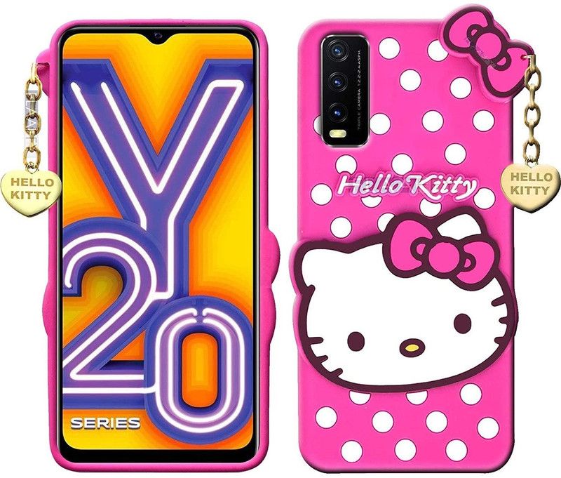 Coverage Back Cover for Vivo V2037 / Vivo Y20G  (Pink, Grip Case, Silicon, Pack of: 1)