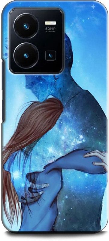 WallCraft Back Cover for Vivo Y35, V2205 SWEET HUG, LOVE, GIRL AND BOY, BLUE, COUPLES  (Multicolor, Dual Protection, Pack of: 1)