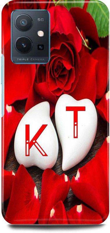 JUGGA Back Cover for OnePlus Nord CE 2 5G, K LOVES T NAME,K NAME, T LETTER, ALPHABET,K LOVE T NAME  (Red, Hard Case, Pack of: 1)