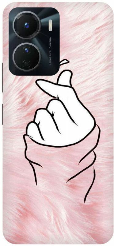 COVERJET Back Cover for VIVO Y16-HEARTEU- DRAWINGS- HEART- LOVE  (Pink, Hard Case, Pack of: 1)