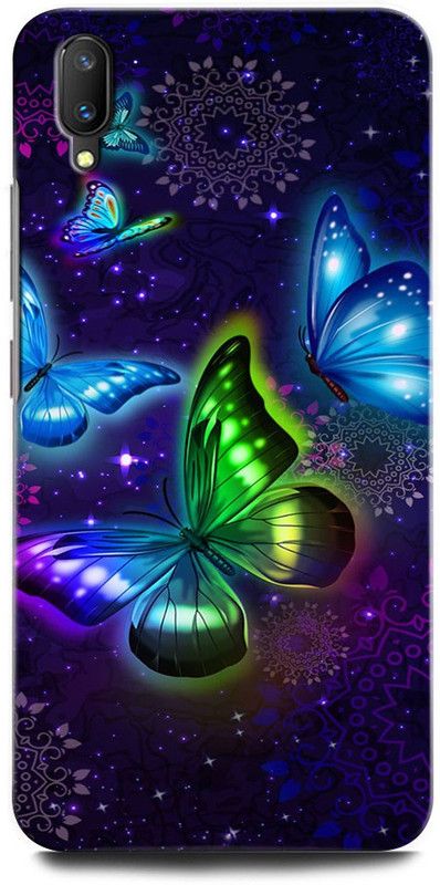 INTELLIZE Back Cover for Vivo V11 Pro 1804 BUTTERFLY, BEAUTIFULBUTTERFLIES, BLUEBURRERFLY, GLITTER  (Multicolor, Hard Case, Pack of: 1)