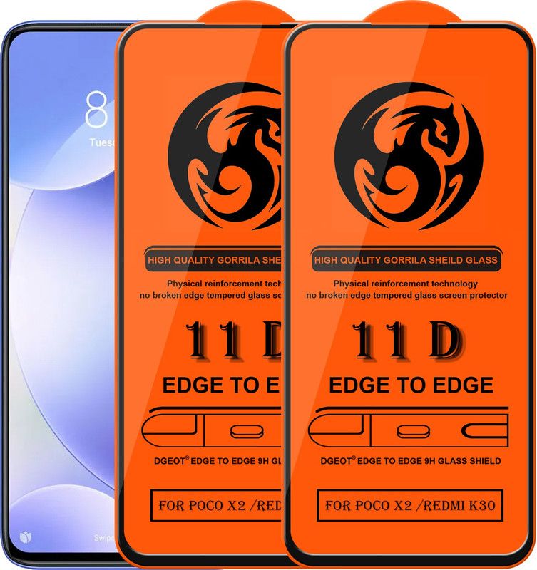 HQ Protection Edge To Edge Screen Guard for Poco X2  (Pack of 2)