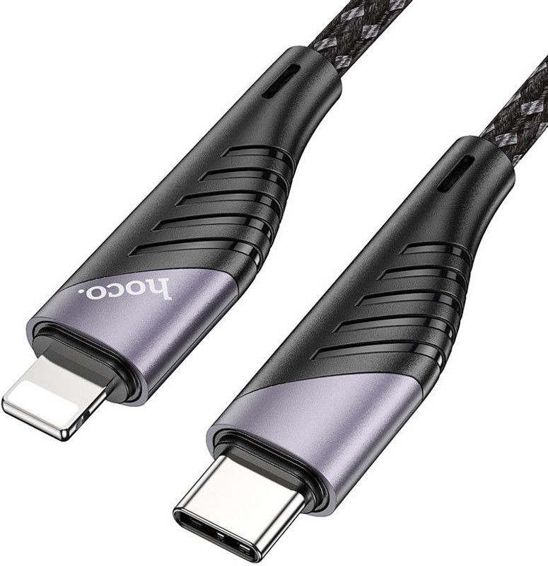 HOCO Micro USB Cable 1 m Cable Type-C to Lightning X56 New original PD  (Compatible with IPHONE, Black, One Cable)
