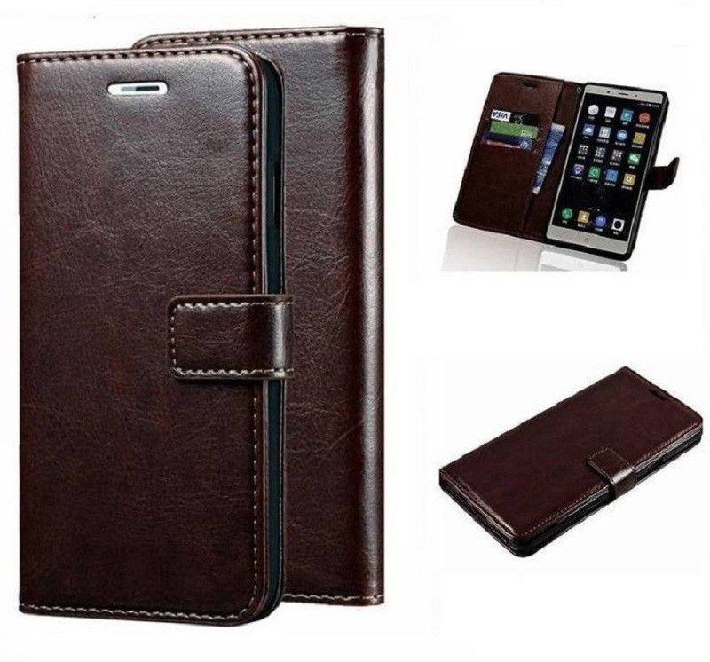 FARMAISH Wallet Case Cover for Realme X2 , Realme XT, Realme X2  (Brown, Shock Proof, Pack of: 1)