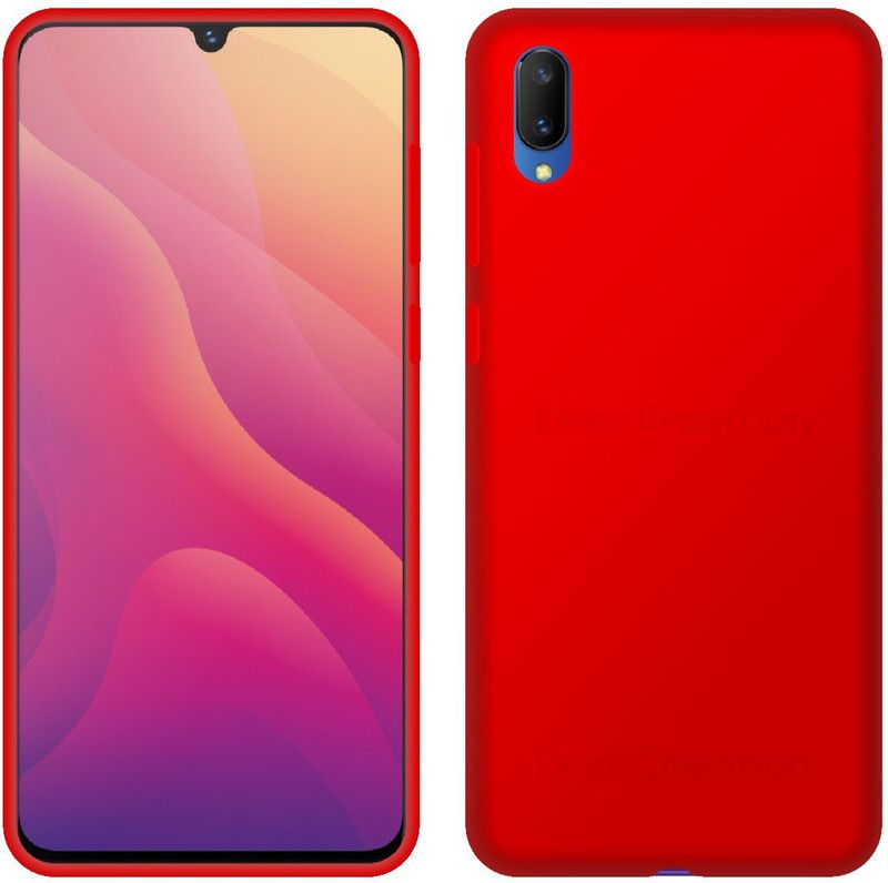 CASE CREATION Back Cover for Vivo V11 Pro (2019) Solid Colorful Premium Feel Matte Finish  (Red, Shock Proof, Silicon, Pack of: 1)