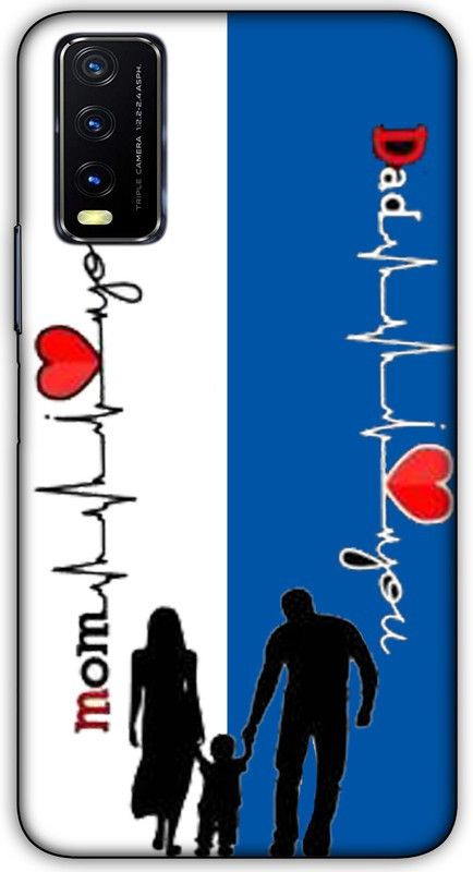 artocus Back Cover for Vivo Y20, Vivo Y20 Mom dad lifeline blue colour Printed Back Cover  (Multicolor, Shock Proof, Pack of: 1)
