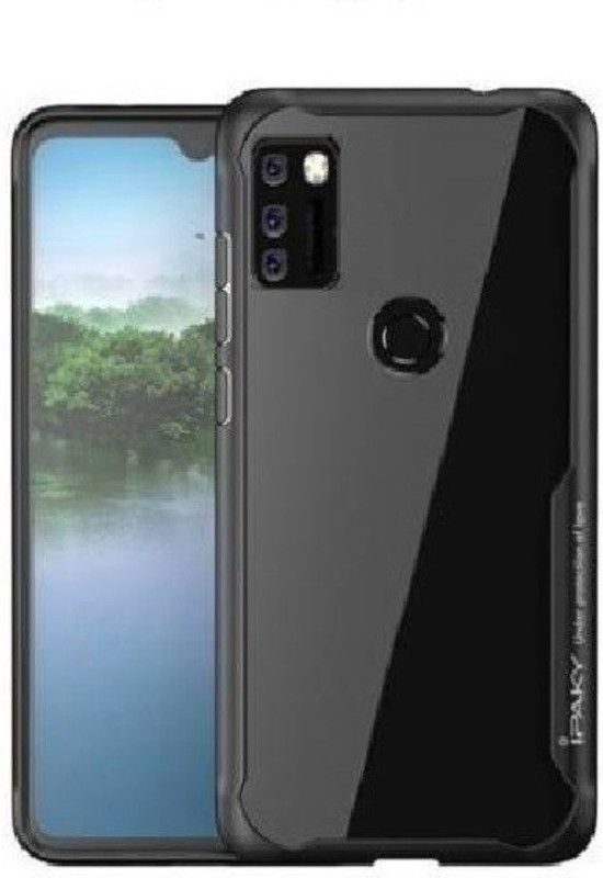ISH COVER Back Cover for Samsung M21  (Black, Transparent, Pack of: 1)