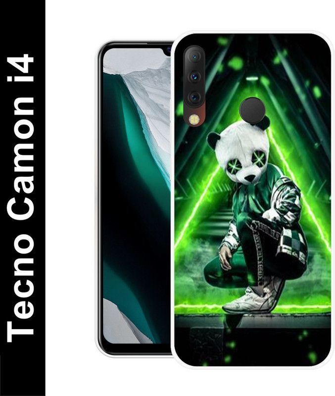 Aabra Back Cover for Tecno Camon i4  (Green, Black, Flexible, Silicon, Pack of: 1)