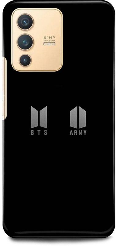 JUGGA Back Cover for Vivo V23 5G, V2130, BTS, ARMY, LOVE, MUSIC, KOREAN, SINGERS  (Black, Hard Case, Pack of: 1)