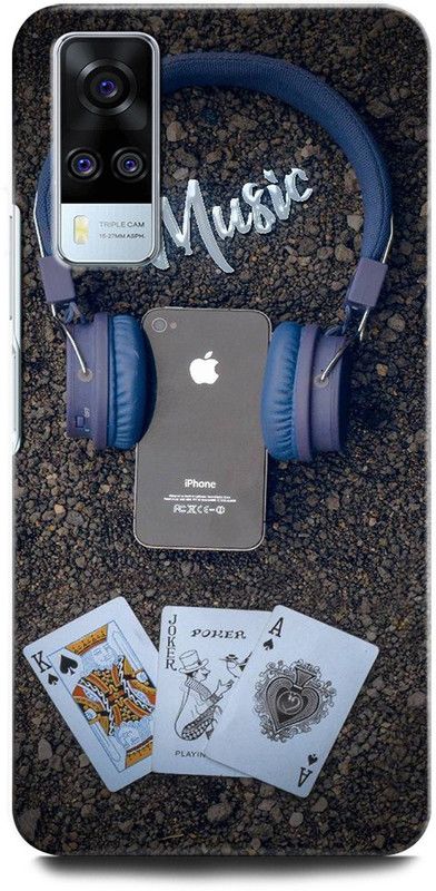 ORBIQE Back Cover for ViVO Y31 V2036 MUSIC, APPLE, HEADPHONE, CARD GAME, CALL BREAK  (Multicolor, Hard Case, Pack of: 1)