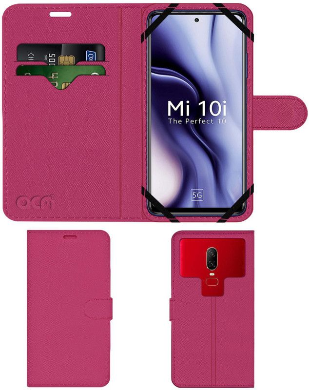 ACM Flip Cover for Mi 10i 5g  (Pink, Cases with Holder, Pack of: 1)