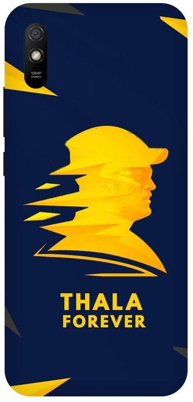 PICHKU Back Cover for REDMI 9A SPORT-MAHENDRA,SINGH,DHONI,CSK,7,MSD,MAAHI,CHENNAI,SUPER,KING,SPORTS,IPL  (Yellow, Hard Case, Pack of: 1)