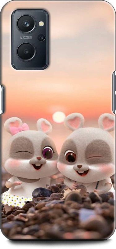 KEYCENT Back Cover for Realme 9i, RMX3491 RABBIT, MASCOTA, PET, CUTE, CARTOON  (Multicolor, Shock Proof, Pack of: 1)