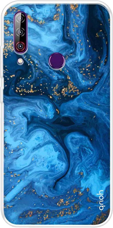 QRIOH Back Cover for LG W31  (Blue, Grip Case, Silicon)