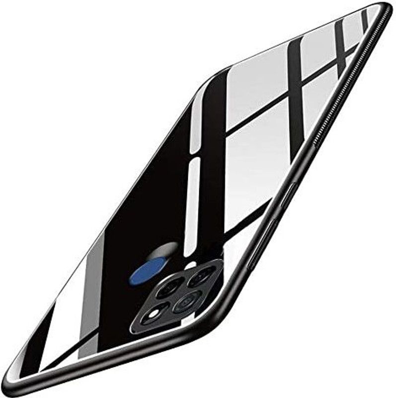 Yebhi Online Back Cover for Realme C15 |Premium Quality Glass| Stunning Look| Slim Fit  (Black, Grip Case, Pack of: 1)
