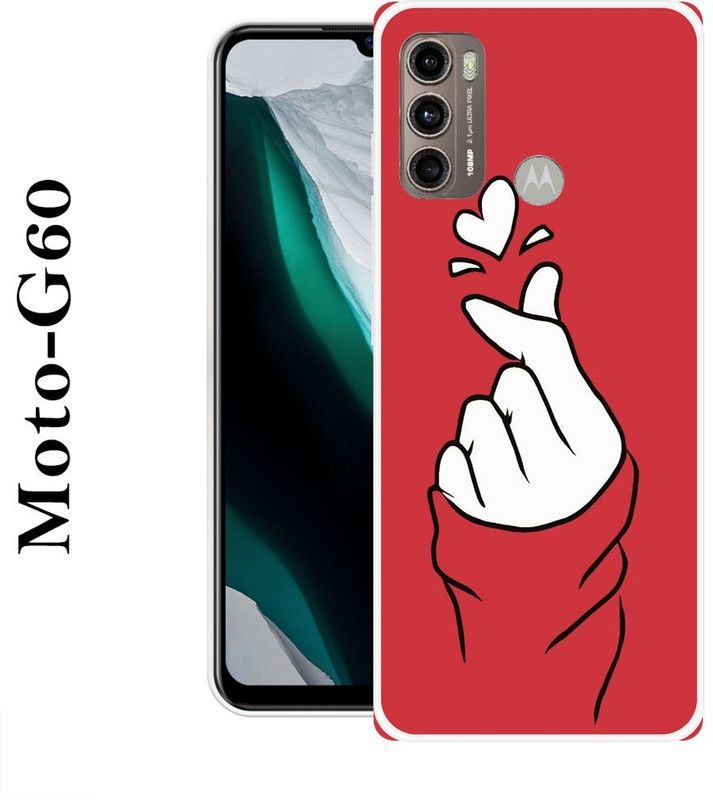 KUDI Back Cover for Motorola Moto G60  (Red, White, Grip Case, Silicon)