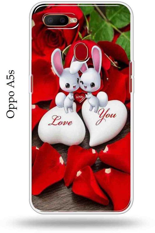 RM Style Back Cover for Oppo A5S,Realme 2  (Red, White, Anti-radiation, Silicon)