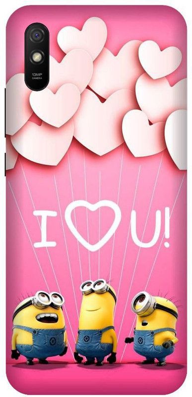 URCHIN Back Cover for Redmi 9i minions, Cute, funny, cartoon, Minions cute, cute  (Multicolor, Shock Proof, Pack of: 1)