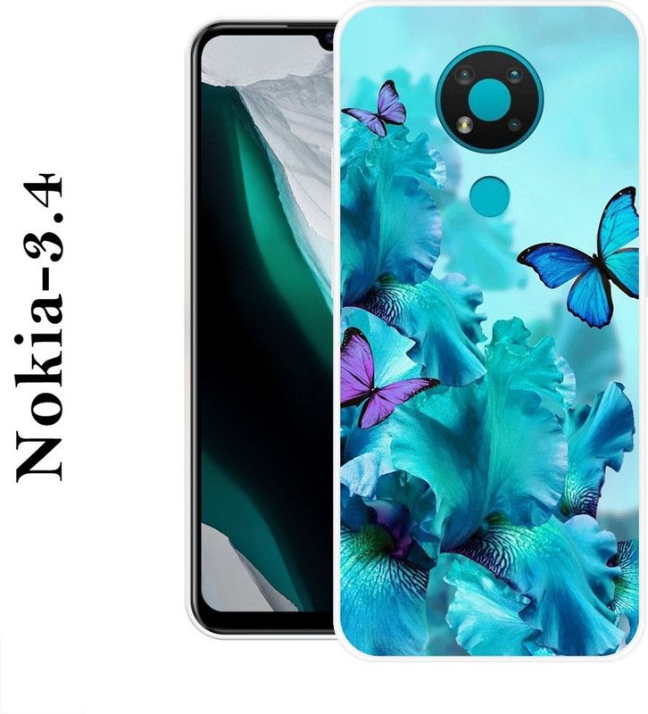 KUDI Back Cover for Nokia 3.4  (Blue, Grip Case, Silicon)