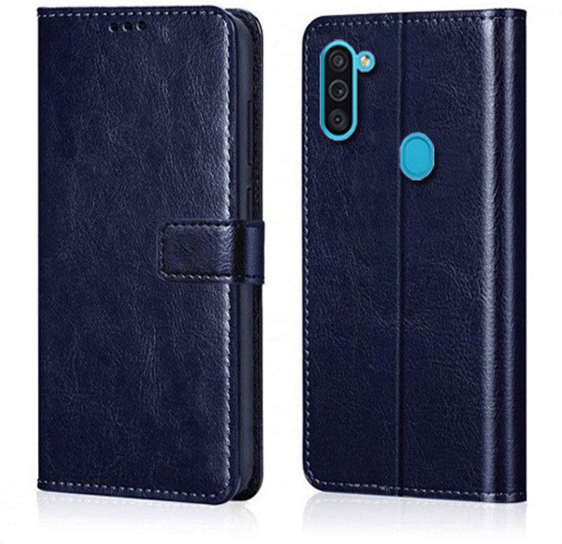 Nuvak Flip Cover for Samsung Galaxy M11  (Blue, Magnetic Case, Pack of: 1)