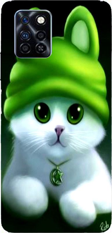PrintCorner Back Cover for Infinix Note 10 Pro  (Green, White, Grip Case, Silicon, Pack of: 1)