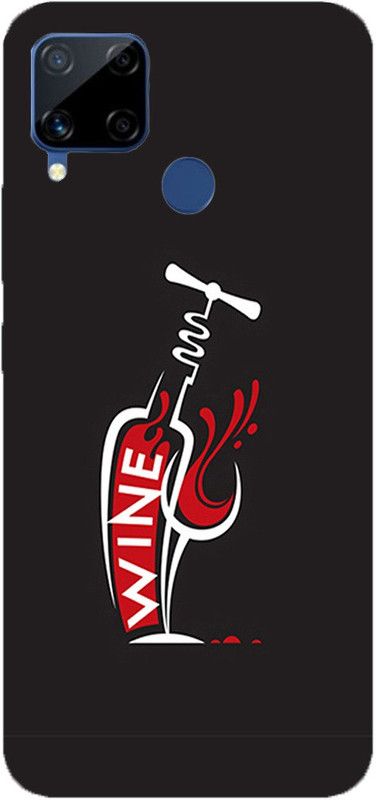 METOO Back Cover for REALME C12, Red Wine Design Print Back Cover Print : 101  (Multicolor, Dual Protection, Silicon)