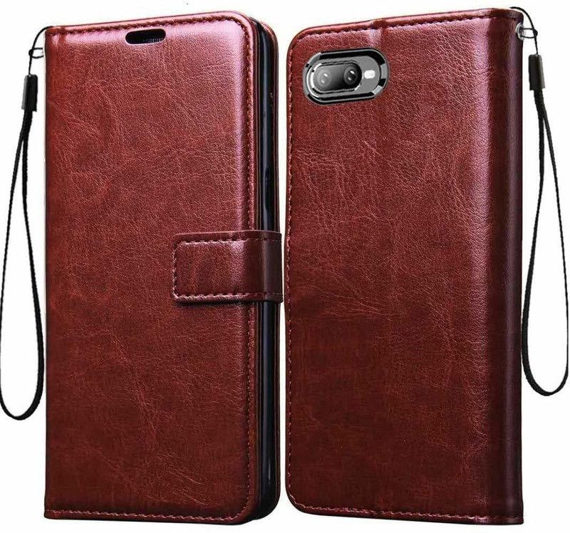 ONCRAVES Flip Cover for Oppo A3S (Brown, Cases with Holder)  (Brown, Grip Case, Pack of: 1)
