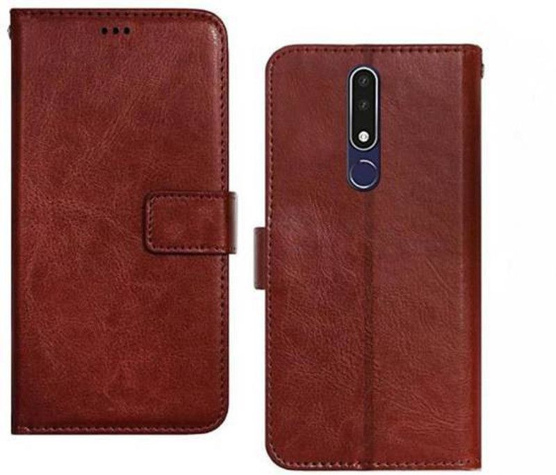 Finaux Flip Cover for Nokia 3.1 Plus  (Brown, Pack of: 1)
