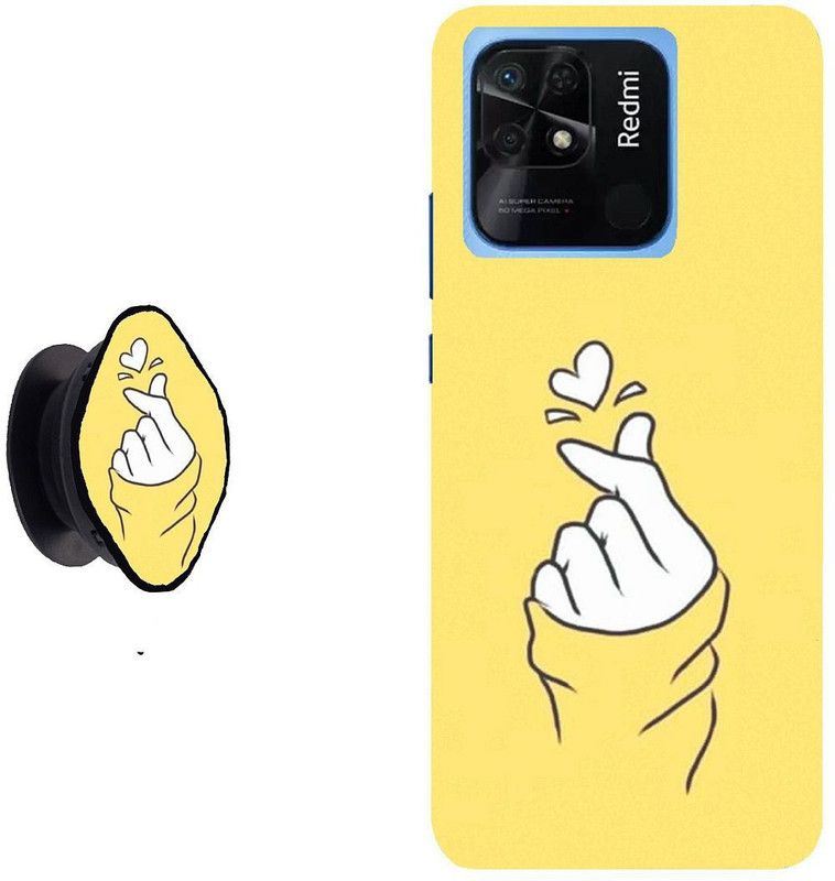 Hello Case Back Cover for Redmi 10, Redmi 10c  (Yellow, White, Cases with Holder, Pack of: 2)