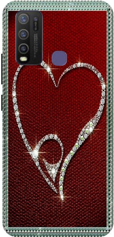 The Covers Glossy Point Back Cover for Vivo Y30  (Red, Silver, Shock Proof)