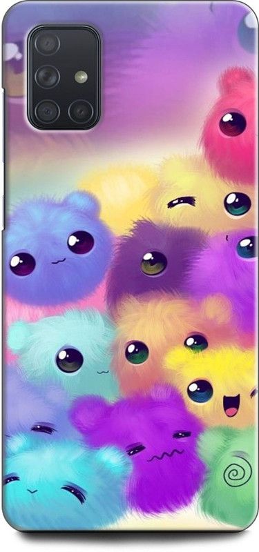 Wall Art Back Cover for SAMSUNG Galaxy A71 LOVE, KITTY, EMOJII, CUTE CAT, TENOR, CARTONE  (Multicolor, Dual Protection, Pack of: 1)