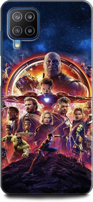 KEYCENT Back Cover for SAMSUNG Galaxy M12 AVENGERS, IRON MAN, THANOS, MARVELS, AVENGER, SUPERHEROES, COMIC  (Multicolor, Shock Proof, Pack of: 1)