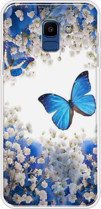 Hansviprint Back Cover for Samsung Galaxy On6  (Blue, White, Grip Case, Silicon, Pack of: 1)