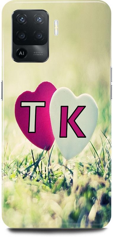 JUGGA Back Cover for OPPO F19 Pro, T LOVES K NAME,T NAME, K LETTER, ALPHABET,T LOVE K NAME  (Green, Hard Case, Pack of: 1)