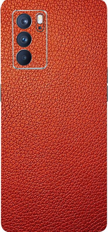 Mclaxa Red Leather Mobile Back Skin, Red Leather, OPPO RENO 6PRO Mobile Skin  (Red Leather Skin With Super Matte Finish)