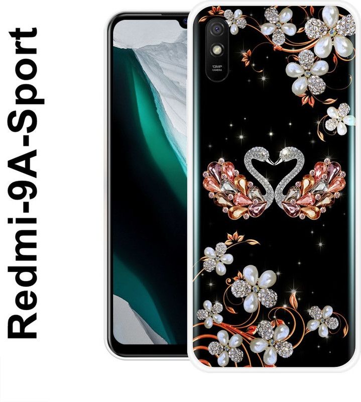 REDFLY Back Cover for Redmi 9A Sport  (Black, White, Silicon)