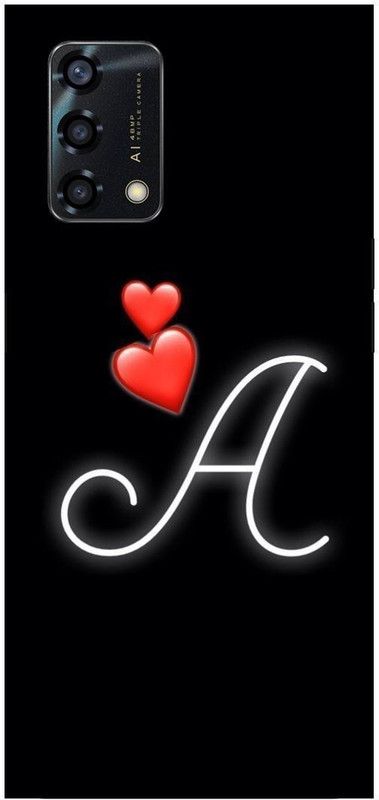 3D U PRINT Back Cover for OPPO F19 (4G),CPH2219 A letter,A name A word  (Black, Waterproof, Pack of: 1)