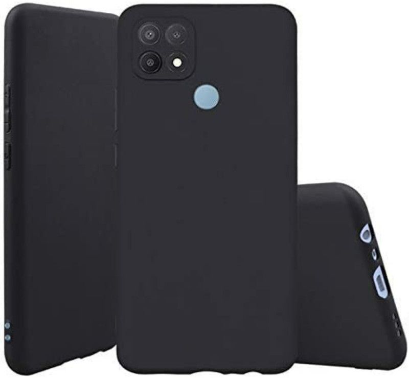 MobiSpiff Back Cover for Oppo A15 / Oppo A15S  (Black, Camera Bump Protector, Silicon)