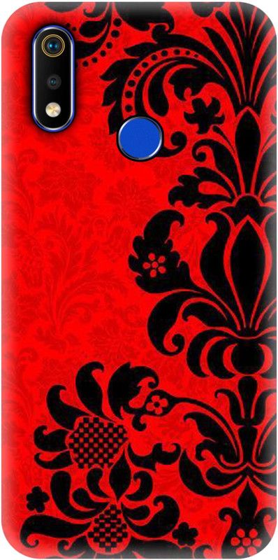 Smutty Back Cover for Realme 3i, RMX1827 - Floral Black Print  (Multicolor, Hard Case, Pack of: 1)