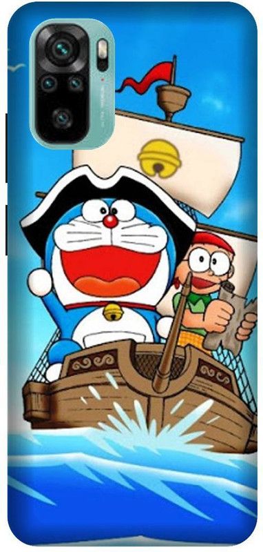 Yoprint Back Cover for Redmi Note 10 Doreamon nobita back cover  (Multicolor, Hard Case, Pack of: 1)
